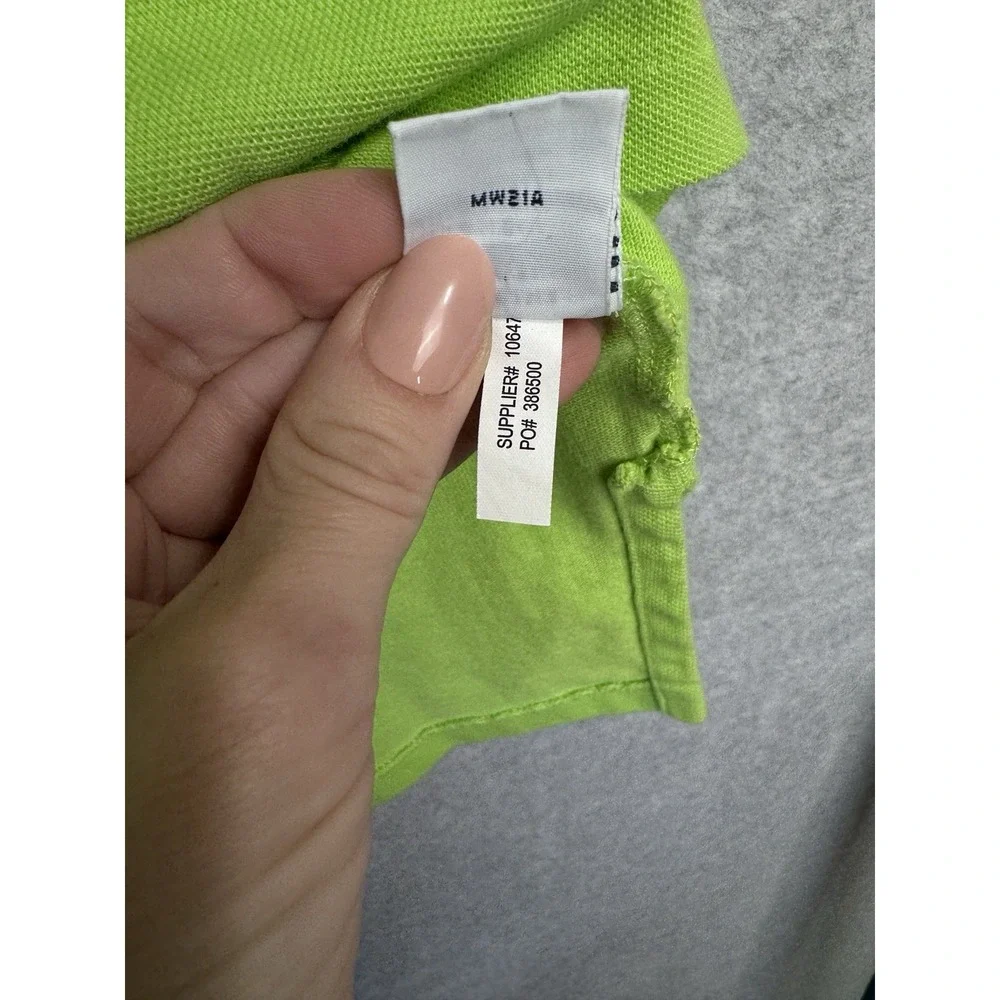 VTG Polo Ralph‎ Lauren XXL Green Polo Shirt Big Purple Crest Logo Cotton Classic